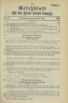 Gesetzblatt für die Freie Stadt Danzig.1936, Nr. 50 (18 Juli) - Ausgabe A