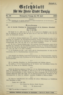 Gesetzblatt für die Freie Stadt Danzig.1936, Nr. 52 (23 Juli) - Ausgabe A