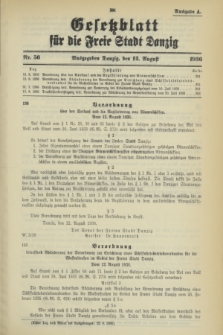 Gesetzblatt für die Freie Stadt Danzig.1936, Nr. 56 (14 August) - Ausgabe A