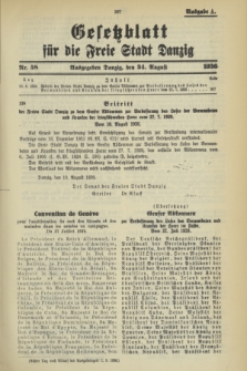 Gesetzblatt für die Freie Stadt Danzig.1936, Nr. 58 (24 August) - Ausgabe A
