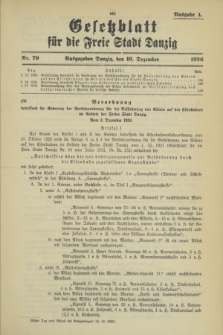 Gesetzblatt für die Freie Stadt Danzig.1936, Nr. 79 (16 Dezember) - Ausgabe A