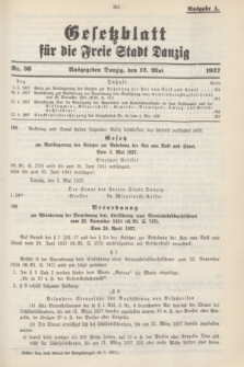 Gesetzblatt für die Freie Stadt Danzig.1937, Nr. 36 (12 Mai) - Ausgabe A