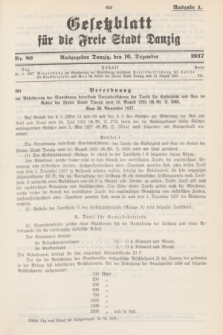 Gesetzblatt für die Freie Stadt Danzig.1937, Nr. 80 (16 Dezember) - Ausgabe A