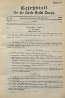 Gesetzblatt für die Freie Stadt Danzig.1938, Nr. 52 (6 September) - Ausgabe A