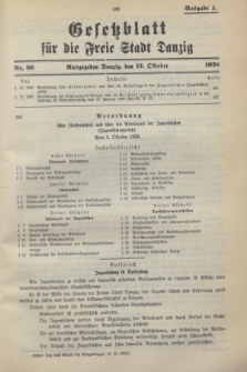 Gesetzblatt für die Freie Stadt Danzig.1938, Nr. 66 (12 Oktober) - Ausgabe A