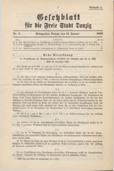 Gesetzblatt für die Freie Stadt Danzig.1939, Nr. 2 (11 Januar) - Ausgabe A