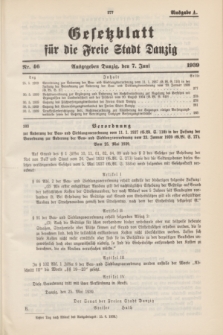 Gesetzblatt für die Freie Stadt Danzig.1939, Nr. 46 (7 Juni) - Ausgabe A