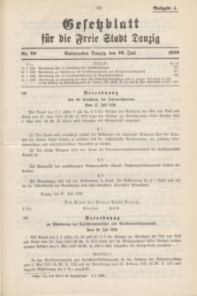 Gesetzblatt für die Freie Stadt Danzig.1939, Nr. 60 (26 Juli) - Ausgabe A