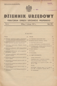 Dziennik Urzędowy Kuratorjum Okręgu Szkolnego Wileńskiego. R.14, nr 2 (1 lutego 1937)