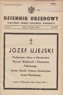 Dziennik Urzędowy Kuratorjum Okręgu Szkolnego Wileńskiego. R.14, nr 8/9 (1 września 1937)