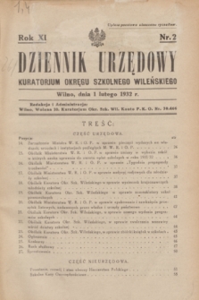 Dziennik Urzędowy Kuratorjum Okręgu Szkolnego Wileńskiego. R.9, nr 2 (1 lutego 1932)