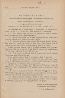 Dziennik Urzędowy Kuratorjum Okręgu Szkolnego Wileńskiego. R.10, nr 1 (1 stycznia 1933)