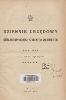 Dziennik Urzędowy Kuratorjum Okręgu Szkolnego Wileńskiego. R.11, Skorowidz alfabetyczny (1934)