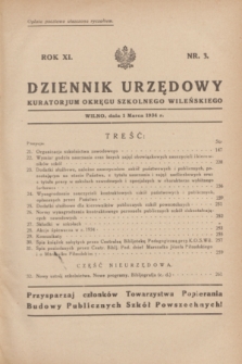 Dziennik Urzędowy Kuratorjum Okręgu Szkolnego Wileńskiego. R.11, nr 3 (1 marca 1934)