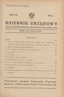 Dziennik Urzędowy Kuratorjum Okręgu Szkolnego Wileńskiego. R.11, nr 4 (1 kwietnia 1934)