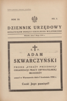 Dziennik Urzędowy Kuratorjum Okręgu Szkolnego Wileńskiego. R.11, nr 5 (1 maja 1934)