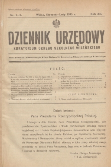 Dziennik Urzędowy Kuratorjum Okręgu Szkolnego Wileńskiego. R.12, nr 1/2 (styczeń/luty 1935)