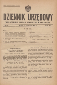 Dziennik Urzędowy Kuratorjum Okręgu Szkolnego Wileńskiego. R.12, nr 4 (1 kwietnia 1935)