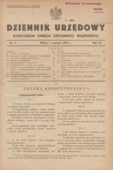 Dziennik Urzędowy Kuratorjum Okręgu Szkolnego Wileńskiego. R.12, nr 7 (1 czerwca 1935)