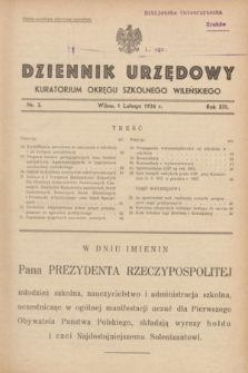 Dziennik Urzędowy Kuratorjum Okręgu Szkolnego Wileńskiego. R.13, nr 2 (1 lutego 1936)