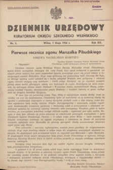 Dziennik Urzędowy Kuratorjum Okręgu Szkolnego Wileńskiego. R.13, nr 5 (1 maja 1936)