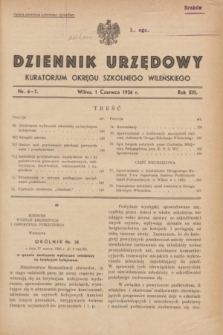 Dziennik Urzędowy Kuratorjum Okręgu Szkolnego Wileńskiego. R.13, nr 6/7 (1 czerwca 1936)