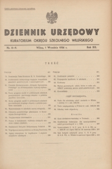 Dziennik Urzędowy Kuratorjum Okręgu Szkolnego Wileńskiego. R.13, nr 8/9 (1 września 1936)