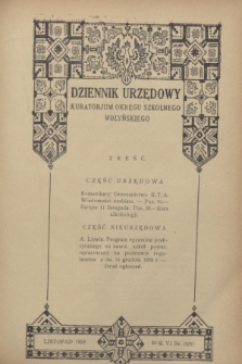 Dziennik Urzędowy Kuratorjum Okręgu Szkolnego Wołyńskiego. R.6, nr 10 (listopad 1929) = nr 61