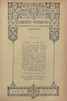 Dziennik Urzędowy Kuratorjum Okręgu Szkolnego Wołyńskiego. R.6, nr 11 (grudzień 1929) = nr 62