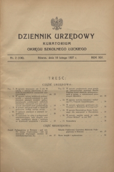 Dziennik Urzędowy Kuratorium Okręgu Szkolnego Łuckiego. R.14, nr 2 (10 lutego 1937) = nr 136