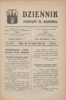 Dziennik Zarządu M. Radomia. R.2, nr 8 (30 czerwca 1925) = nr 22