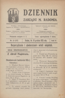 Dziennik Zarządu M. Radomia. R.2, nr 13 (10 grudnia 1925) = nr 27