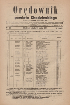 Orędownik powiatu Chodzieskiego : urzędowy organ publikacyjny. R.69, nr 38 (20 maja 1922)