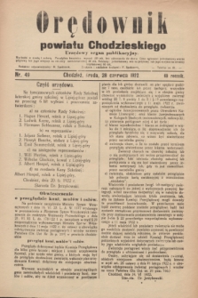 Orędownik powiatu Chodzieskiego : urzędowy organ publikacyjny. R.69, nr 49 (28 czerwca 1922)