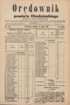 Orędownik powiatu Chodzieskiego : urzędowy organ publikacyjny. R.69, nr 52 (8 lipca 1922)