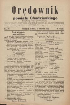 Orędownik powiatu Chodzieskiego : urzędowy organ publikacyjny. R.69, nr 58 (5 sierpnia 1922)