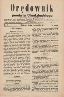 Orędownik powiatu Chodzieskiego : urzędowy organ publikacyjny. R.69, nr 67 (6 września 1922)