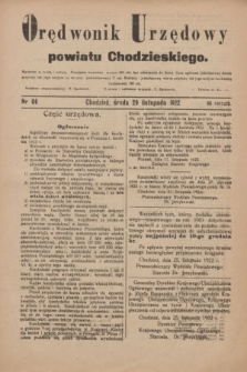 Orędownik Urzędowy powiatu Chodzieskiego. R.69, nr 86 (29 listopada 1922)