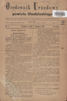 Orędownik Urzędowy powiatu Chodzieskiego. R.70, nr 1 (3 stycznia 1923)