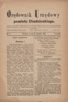 Orędownik Urzędowy powiatu Chodzieskiego. R.70, nr 2 (10 stycznia 1923)