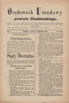 Orędownik Urzędowy powiatu Chodzieskiego. R.70, nr 4 (17 stycznia 1923)