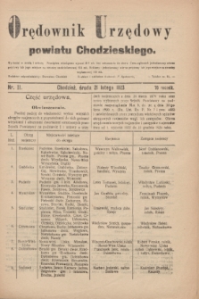 Orędownik Urzędowy powiatu Chodzieskiego. R.70, nr 11 (21 lutego 1923)