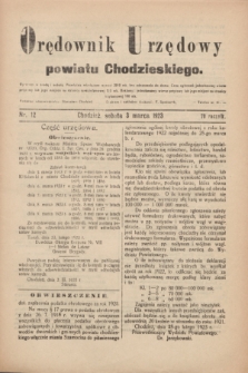 Orędownik Urzędowy powiatu Chodzieskiego. R.70, nr 12 (3 marca 1923)