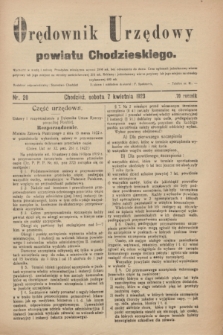 Orędownik Urzędowy powiatu Chodzieskiego. R.70, nr 20 (7 kwietnia 1923)