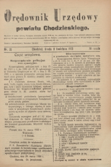 Orędownik Urzędowy powiatu Chodzieskiego. R.70, nr 21 (11 kwietnia 1923)