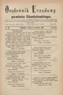Orędownik Urzędowy powiatu Chodzieskiego. R.70, nr 38 (16 czerwca 1923)