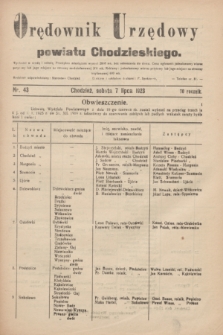 Orędownik Urzędowy powiatu Chodzieskiego. R.70, nr 43 (7 lipca 1923)