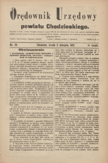 Orędownik Urzędowy powiatu Chodzieskiego. R.70, nr 50 (8 sierpnia 1923)