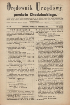 Orędownik Urzędowy powiatu Chodzieskiego. R.70, nr 60 (22 września 1923)