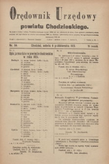 Orędownik Urzędowy powiatu Chodzieskiego. R.70, nr 64 (6 października 1923)